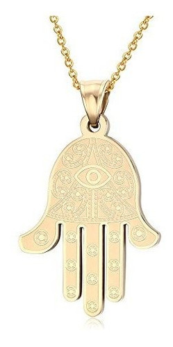 Collar Con Colgante De Mano De Fátima Hamsa, Ojo Egipcio De 