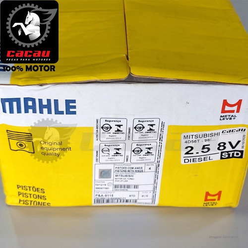 Imagem 5 de 5 de Jogo De Pistão Com Anéis Mitsubishi 2.5 Hpe | Mahle Metal