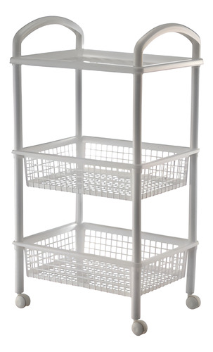 Carrito Organizador Italhome Multiusos Con 3 Cestas Blanco