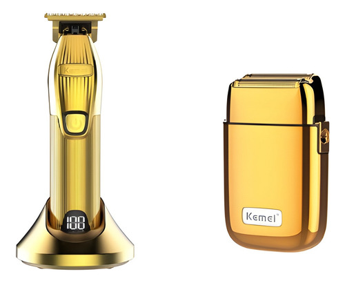 Maquina De Acabamento Profissiona Km I32s + Shaver Km Tx1 Cor Dourado 110v/220v