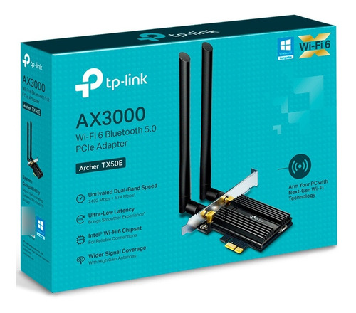 Adaptador Wifi 6 Archer Tx50e Ax3000 Bluetooth 5.2 Tp-link