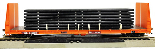 Ferromex Carro Plataforma 60´ Con Carga De Tubos Escala H0 
