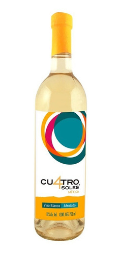 Vino Tinto Blanco Mexicano Cuatro Soles Afrutado 2 Pack 750ml