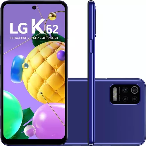 Smartphone LG K62 4g Tela 6,6 64gb 4gb Ram Azul - Megacell