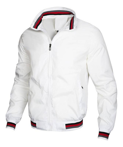 Chaqueta Bomber Casual Con Cuello Alto Para Hombre