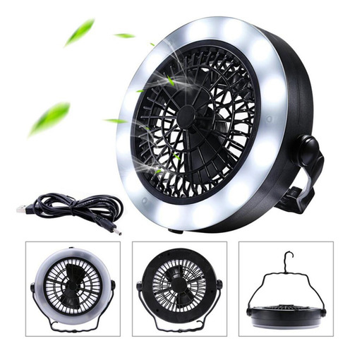 Ventilador De Tienda Con Luz De Senderismo Linterna Para