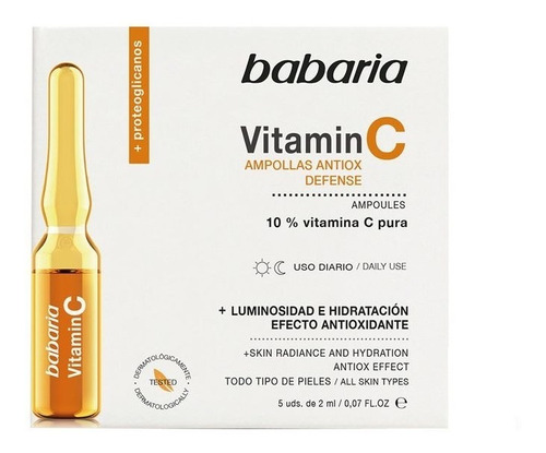 Ampolletas Babaria Vitamina C Pura, Lu - mL a $4790