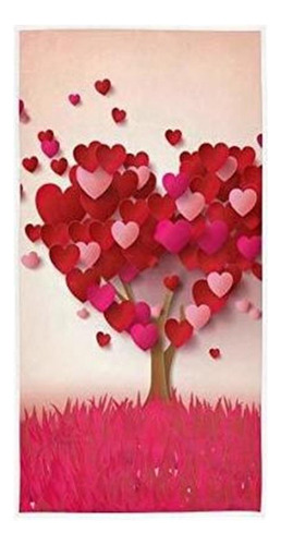 Suabo Día De San Valentín Toallas De Mano Love Tree Toalla 