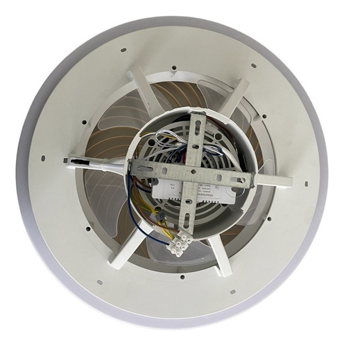 Ventilador De Techo Con Luz Led Silencioso 3 Cambios De Luz Estructura Blanco