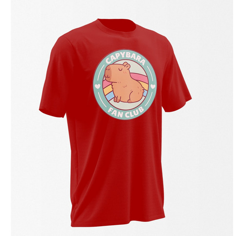 Playera Capibara Fan Manga Corta Estampado Suave