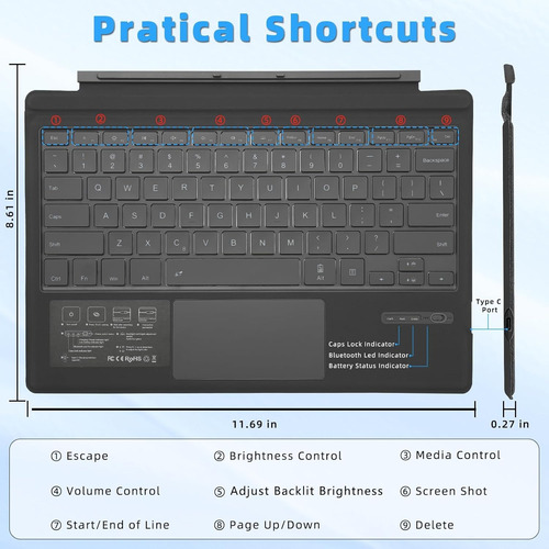 Teclado Microsoft Surface Pro 7 Plus/6/5/4/3