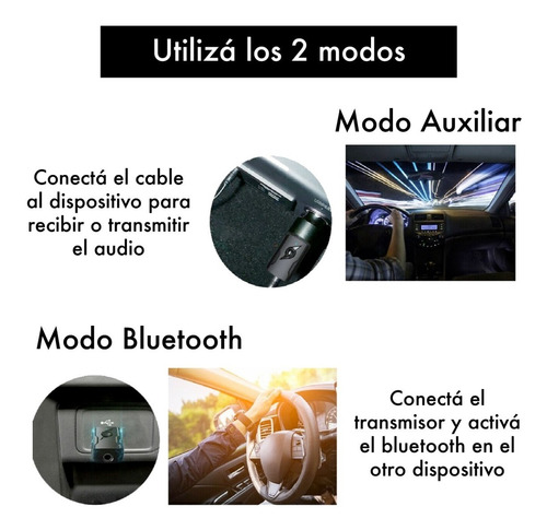 Imagen 5 de 10 de Receptor Transmisor De Audio Bluetooth 3.5mm - Sonido