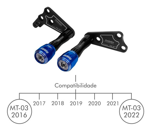 Imagem 3 de 6 de Slider Mt03 Mt 03 Motos Yamaha 2018 2019 2020 2021 2022