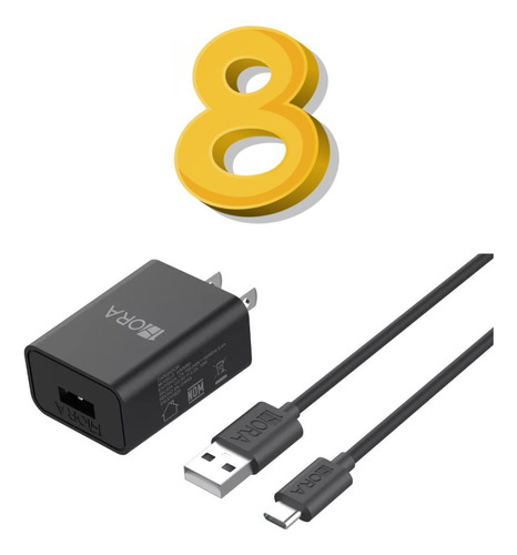 Kit De 8 Pzas 1hora Cargador Universal Tipo C 2.0a Gar080