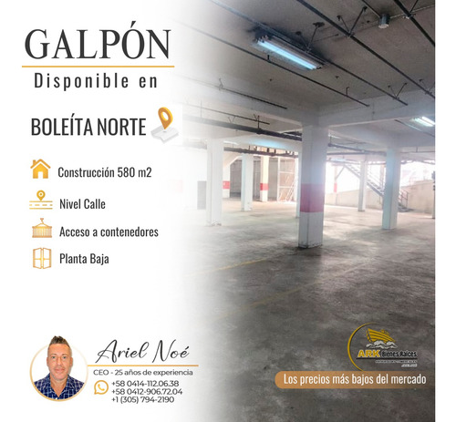 (#1101) Galpón 580m2 Ubicado En Calle Vargas - Boleíta Norte.