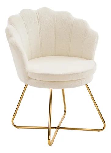 Furnimart Cadeira De Penteadeira Furnimart Com Encosto Em Concha, Pelú