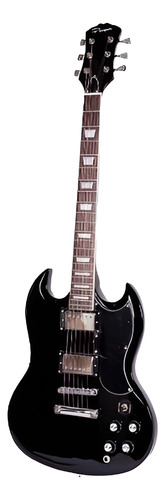 Guitarra Eléctrica Parquer Sg Negra Con Funda Color Negro