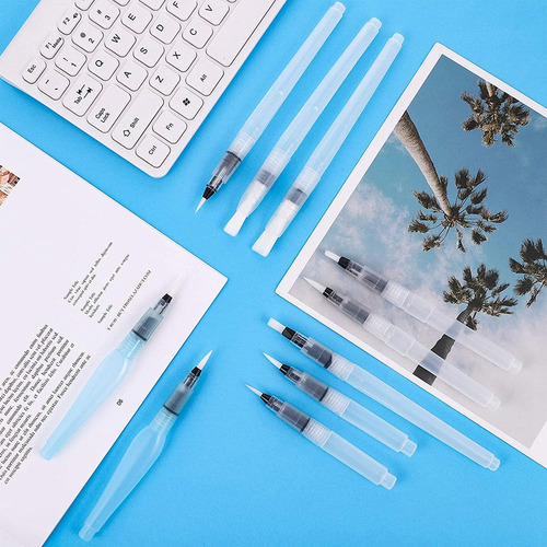 Conjunto De 12 Canetas Aquarela Recarregáveis Com 12 Cores