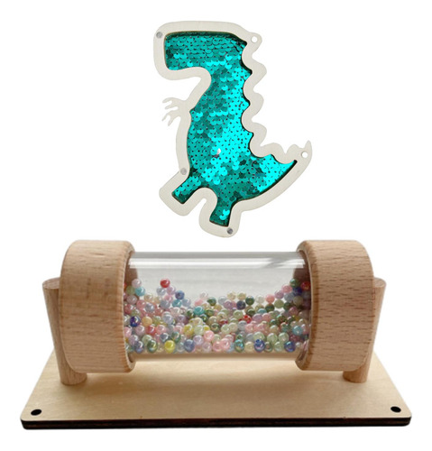 Crianças Ocupado Placa Parte Lantejoulas Dinossauro Verde