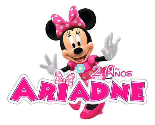 Logo Digital Minnie Mouse Personalizado Con Tu Nombre Y Edad