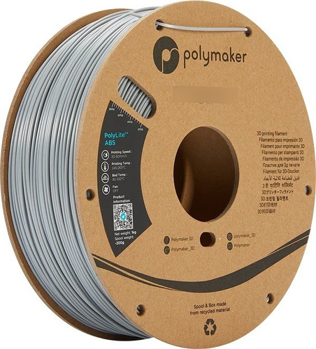 Filamento Abs Polymaker Polylite 1.75mm 1kg Color Gris