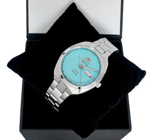 Relógio Orient Feminino Automático Social F49ss028 Azul Aço Cor da correia Prata Cor do bisel Prateado