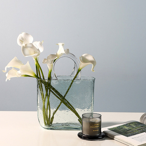Para Jarrón De Vidrio Con Flores, Decoración De Vidrio De Bu