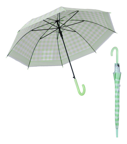 Guarda Chuva Infantil Sombrinha Automática Reforçada 98cm Cor Verde Desenho do tecido Xadrez