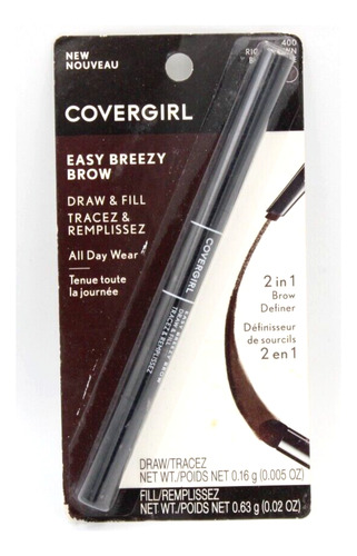 Delineador De Ceja Covergirl Easy Breezy Brow 2 In 1 400 Rich Brown