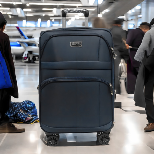 Valija Maleta Carry On Viaje Tela 20 Expandible 8 Ruedas Bolsillos Frontales Impermeable Alto 58 Cm Ancho 35 Cm Profundidad 25cm - Con Extension 32 Cm Peso 3.5 Kg Color Negro Negro Lisa