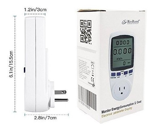 Riorand Plug Power Meter Energía Digital Lcd Monitor De Uso 