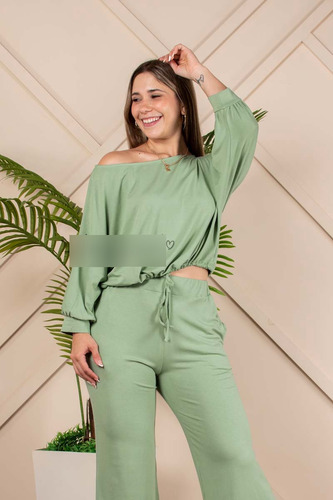 Set Habana Conjunto Polo Y Pantalon Palazzo Algodón