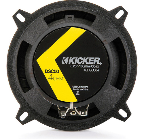 Alto-falantes Kicker de 5,25 polegadas 43dsc504 Dsc504 Dsc50 Ds Series 200w Max 50w Rms 2 vias, preto, cor preta, 2