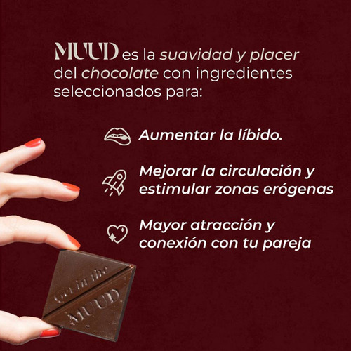 Chocolate Funcional Muud Sex Chocolate Sin Azúcar 4x40 G