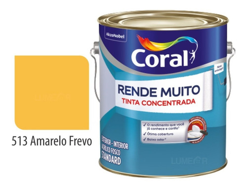 Tinta Acrílica Para Parede Fosca Rende Muito Coral 3,6l Cor Amarelo Frevo