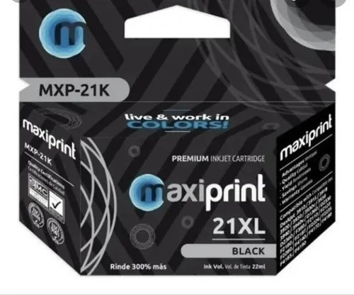 Cartucho De Tinta Maxiprint Compatible Con Hp 21 Xl Negro 