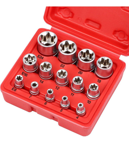 Juego Llaves De Estrella Sedy, E-torx Hembra,14 Piezas