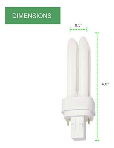 Bombillas Cfl De 13 W, 2 Pines, Base Gx23-2, 2700 K, Color B
