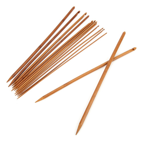 Agulhas De Tricô De Bambu, Madeira Natural De Bambu Carboniz