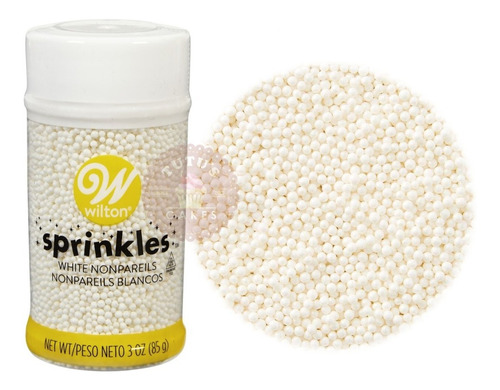 Sprinkles Nonpareils Mini Perlas Blanco Wilton Repostería