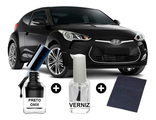 Tinta Tira Risco Automotiva Veloster Preto Onix