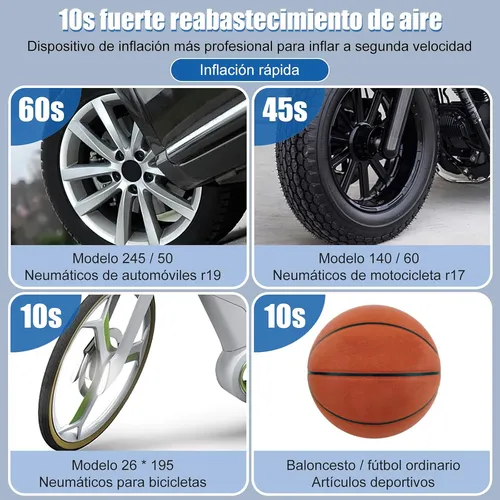 Compresor Portátil De Aire Inflador Neumático Eléctrico Auto