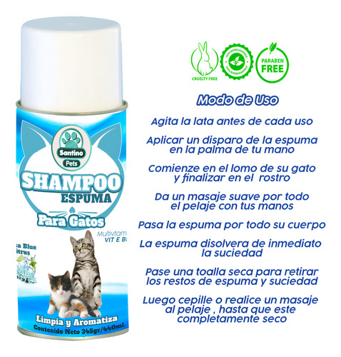 Shampoo Espuma Para Gatos