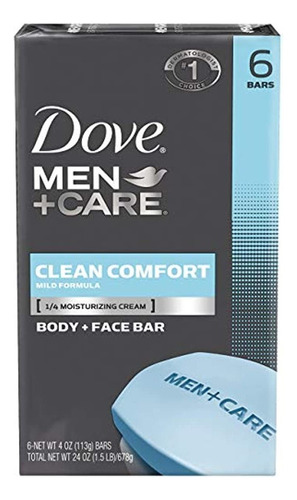 Dove Men Care Clean Comfort Body Face, 4 Onzas, 6 Unida