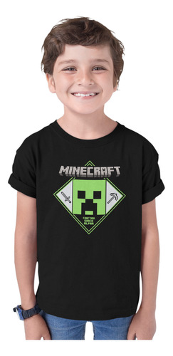 Playera Minecraft Creeper Crafting Película Juego Construye