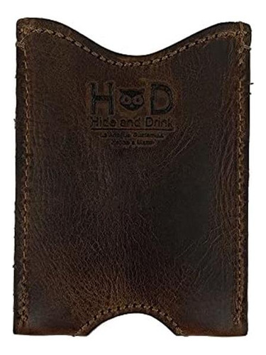 Hide & Drink, Cartera De Cuero Rústico Con Funda De Bolsillo
