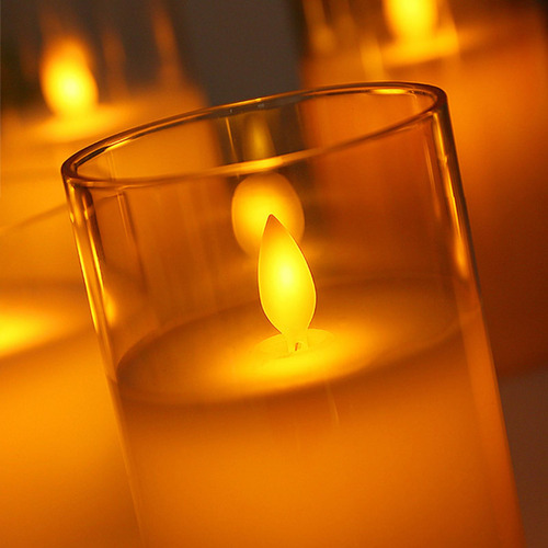 Velas Sin Llama Parpadeantes De 3 Piezas, Votiva Para Claro