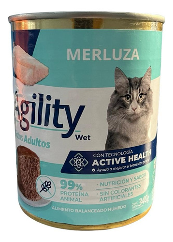 Agility Alimento Humedo Gatos Sabor Merluza X 6 Latas 340gr