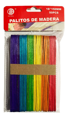 Palos De Helado Jumbo Madera Colores 50un Trazo