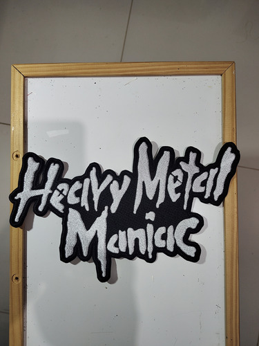 Patch Bordado Termocolante-banda-rock-heavy Metal Maniac Branco Lisa